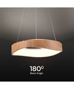 V-TAC V-TAC Lampadario LED Sospensione 18W Design Moderno Circolare Legno D400xH1400mm 3000K