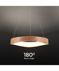 V-TAC Lampadario LED Sospensione 25W Design Moderno Circolare Legno D500xH1400mm 3000K