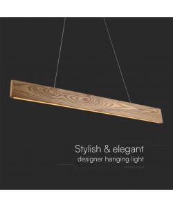V-TAC Lampadario LED con Plafoniera a Sospensione 10W Design Moderno in Legno H1200x900mm 3000K