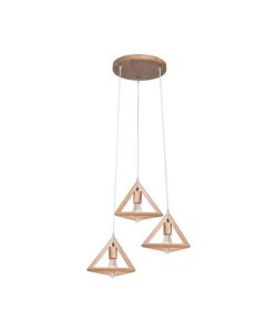 V-TAC Lampadario LED a Sospensione Design Triangolare Portalampade E27x3 (Max 40W) H1200x260x260mm