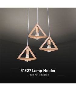 V-TAC Lampadario LED a Sospensione Design Triangolare Portalampade E27x3 (Max 40W) H1200x260x260mm