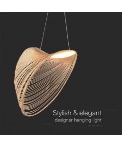 V-TAC Lampadario LED a Sospensione 10W Design Moderno Colore Legno 1310x600mm 3000K