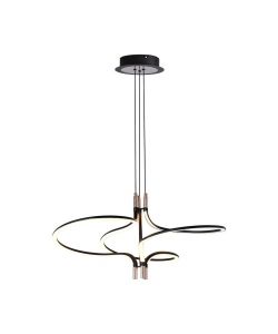 V-TAC Lampadario LED Sospensione 30W Design Moderno Metallo Nero Oro H1200x560mm 3000K