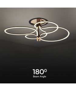 V-TAC Lampadario LED Plafone 36W Design Moderno Metallo Nero Oro H290xD600x840mm 3000K