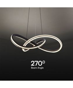 V-TAC Lampadario LED Sospensione 40W Design Moderno Colore Nero H1220x600mm CCT 3in1