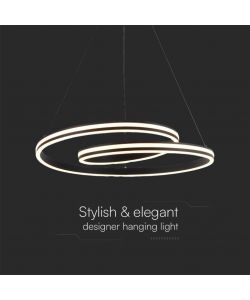 V-TAC Lampadario LED a Sospensione 40W Design Moderno in Metallo Nero H1160x600mm CCT 3in1