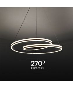 V-TAC Lampadario LED a Sospensione 40W Design Moderno in Metallo Nero H1160x600mm CCT 3in1