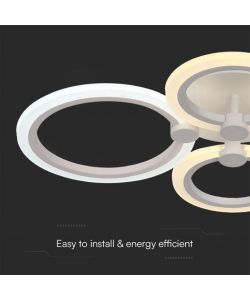 V-TAC Lampadario LED 51W Moderno a Plafone Telecomando CCT 3in1 Colore Bianco