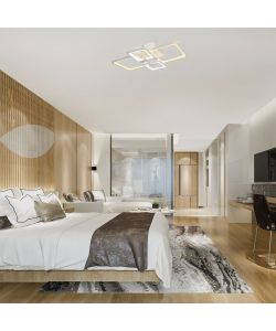 V-TAC Lampadario LED 74W Telecomando CCT 3in1 Montaggio a Plafone Dimmerabile Bianco