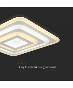 V-TAC Lampadario LED con Telecomando Montaggio a Plafone 82W Dimmerabile 3in1