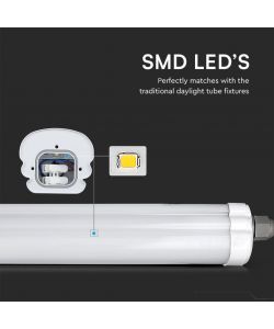 V-TAC Plafoniera LED Chip Samsung Impermeabile 48W 120LM/W G-Series 150cm 4000K IP65