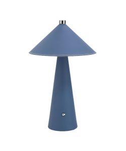V-TAC Lampada LED da Tavolo 3W con Batteria Ricaricabile USB C Colore Blu in Metallo Mantello in pelle Touch Dimmerabile 3in1