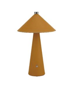 V-TAC Lampada LED da Tavolo 3W con Batteria Ricaricabile USB C Colore Giallo in Metallo Mantello in pelle Touch Dimmerabile 3in1