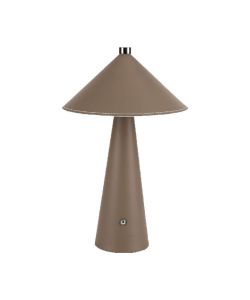 V-TAC Lampada LED da Tavolo 3W con Batteria Ricaricabile USB C Colore Marrone in Metallo Mantello in pelle Touch Dimmerabile 3in1