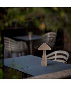 V-TAC Lampada LED da Tavolo 3W con Batteria Ricaricabile USB C Colore Marrone in Metallo Mantello in pelle Touch Dimmerabile 3in1