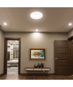 V-TAC Plafoniera LED Chip Samsung Rotonda 15W con Sensore PIR Colore Bianco 3in1 IP44