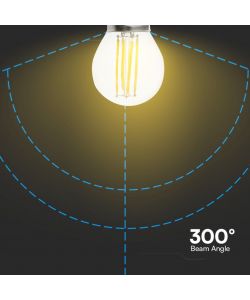 V-TAC Lampadina LED E27 6W 100LM/W G45 Filamento 6500K