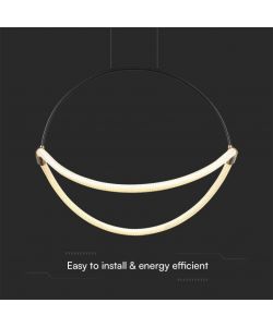 V-TAC Lampadario LED Sospensione 16W Elegante Minimalista 400x160x1650mm Nero 4000K