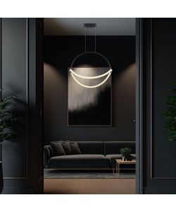 V-TAC Lampadario LED Sospensione 16W Elegante Minimalista 400x160x1650mm Nero 4000K