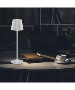 V-TAC Lampada LED da Tavolo 1.5W Colore Bianco in Alluminio con caricatore Wireless e Touch Dimmerabile 3000K IP54