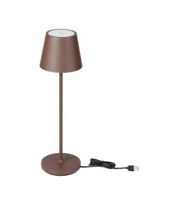 V-TAC Lampada LED da Tavolo 1.5W Colore Corten in Alluminio con caricatore Wireless e Touch Dimmerabile 3000K IP54