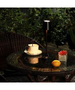 V-TAC Lampada LED da Tavolo 1.5W Colore Nero in Alluminio con caricatore Wireless e Touch Dimmerabile 3000K IP54