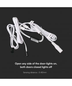 V-TAC Interruttore con Sensore per Porte doppia Anta fino a 60W Compatibile con Strip LED