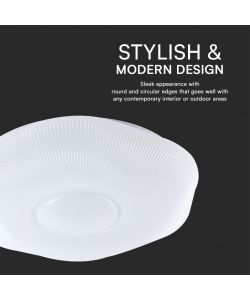 V-TAC Plafoniera LED 60W Rotonda Telecomando CCT 3in1 Bianco D500mm Dimmerabile Zigrinata