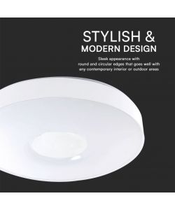V-TAC Plafoniera LED 60W Rotonda Telecomando CCT 3in1 Bianco D495mm Dimmerabile Disco