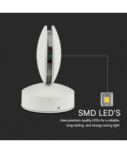 V-TAC Lampada LED da Muro Arrotondata 7W 110LM/W Fascio Luminoso a 360� Colore Bianco 3000K IP65