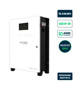 V-TAC Batteria di Accumulo 10kWh LiFePO4 BMS Integrato Schermo Touch e WiFi Garanzia 10 Anni
