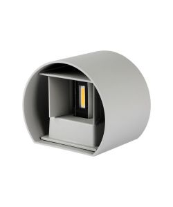 V-TAC Lampada LED da Muro Arrotondata Doppio LED COB 6W 110LM/W Colore Grigio Satinato Fascio Luminoso Regolabile 4000K IP65