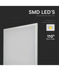 V-TAC Pannello LED 36W 110LM/W Chip Samsung 600*600mm con Installazione 2in1 Incasso/Superfice, Driver Integrato, Colore Bianco 6500K