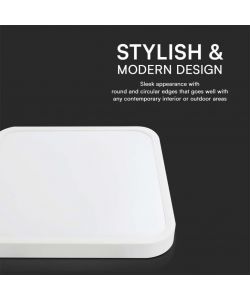 V-TAC Plafoniera LED Chip Samsung Quadrata 24W 100LM/W 295mm 4000K IP44