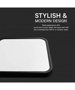 V-TAC Plafoniera LED Chip Samsung Quadrata 24W 100LM/W ?295mm 3000K IP44