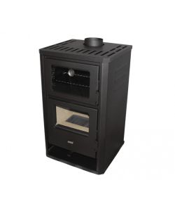 Prity Stufa a Legna con Forno in Acciaio Antracite 18kW - 57x54x95 cm