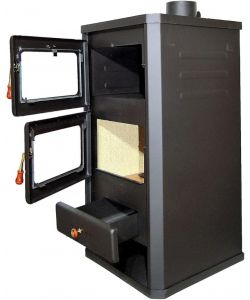 Prity FM Stufa a Legna con Forno  - 12,1 kW - 46x49x93 cm