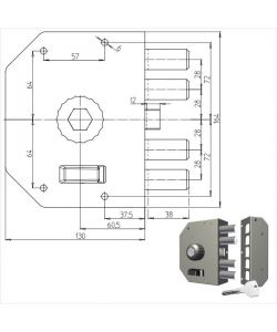 Serratura Sicura Semplice Dx Pompa 3050P Cr