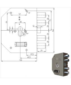 Serratura Sicura Semplice Dx Cilindro  2050Pe Cr