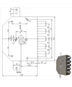 Serratura Sicura Triplice Dx Cilindro  2200Pe Cr