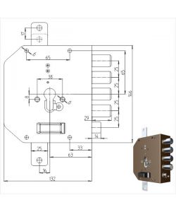 Serratura Sicura Triplice Dx Cilindro  2250Pe Mc Cr