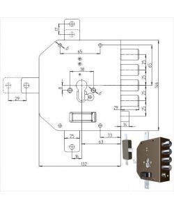 Serratura Sicura Quintuplice Dx Cilindro  2350Pe Mc Cr