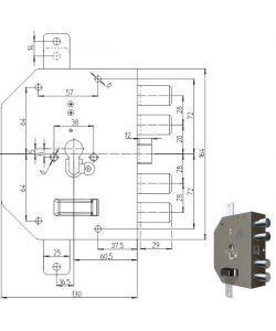 Serratura Sicura Triplice Dx Cilindro  2250Pe Cr