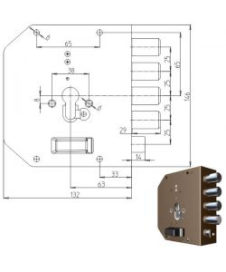 Serratura Sicura Semplice Dx Cilindro  2050Pe Mc Cr