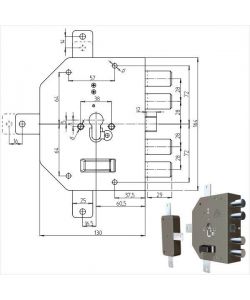 Serratura Sicura Quintuplice Dx Cilindro  2350Pe Cr