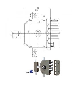 Serratura Sicura Quintuplice Dx Pompa 3350 Mc Cr