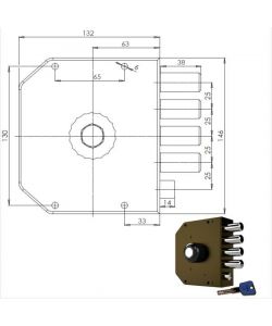 Serratura Sicura Semplice Dx Pompa 3050 Mc Cr