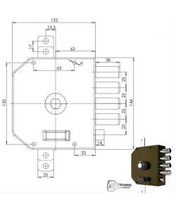 Serratura Sicura Triplice Dx Pompa 3250 Mc Cr