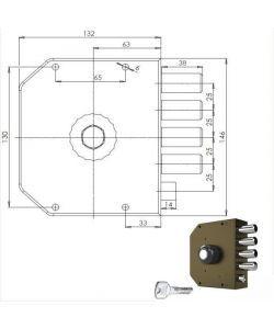 Serratura Sicura Semplice Dx Pompa 3050 Mc Cr