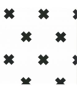 Fabulous World Carta da Parati Cross Bianco e Nero 67104-6